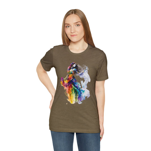 Rainbow Belly Dancer's Pose - Short Sleeve Tee